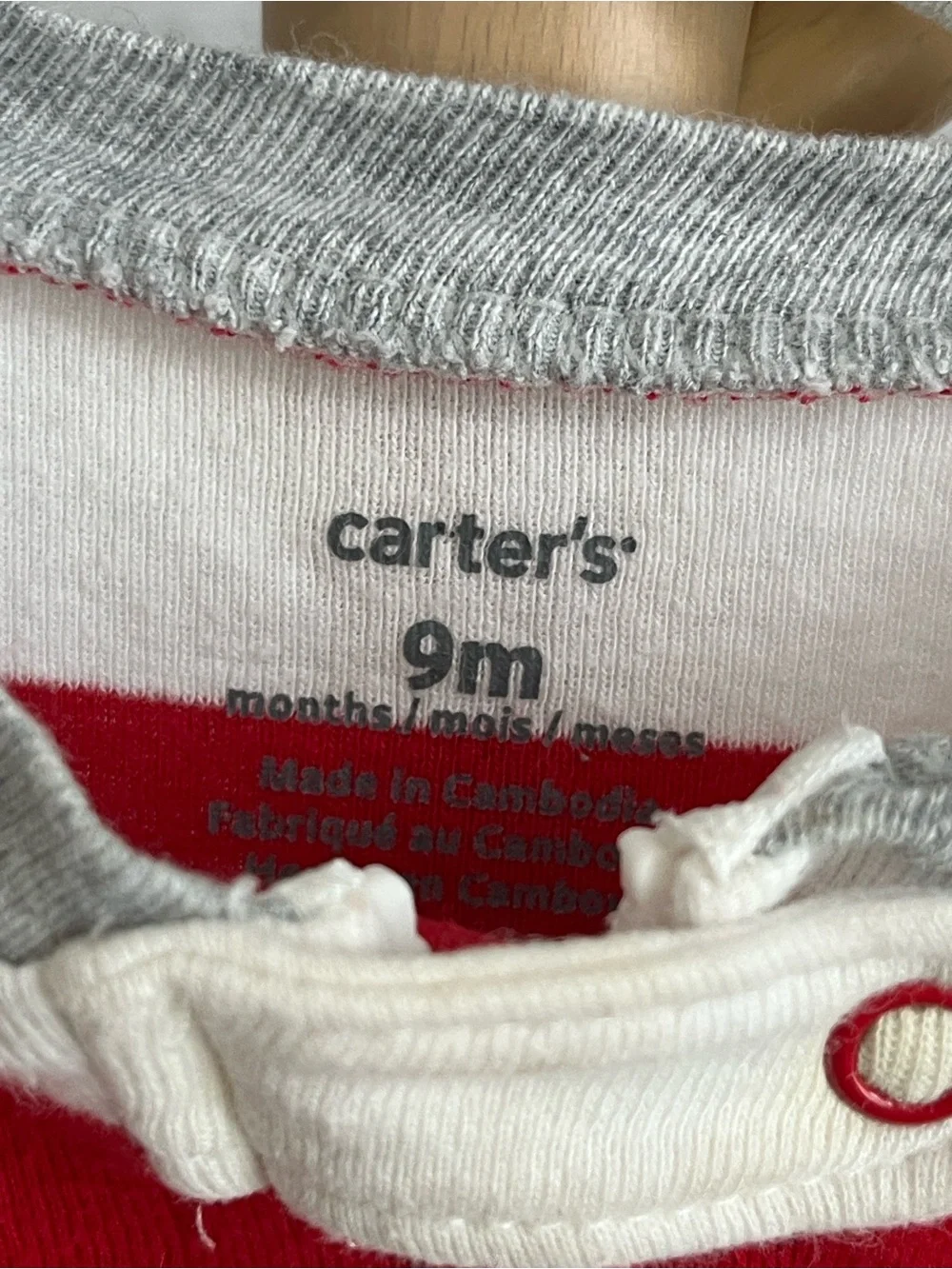 ⭐️⭐️PICK 5 / $20 Carter's Red & White Striped Footed One-Piece